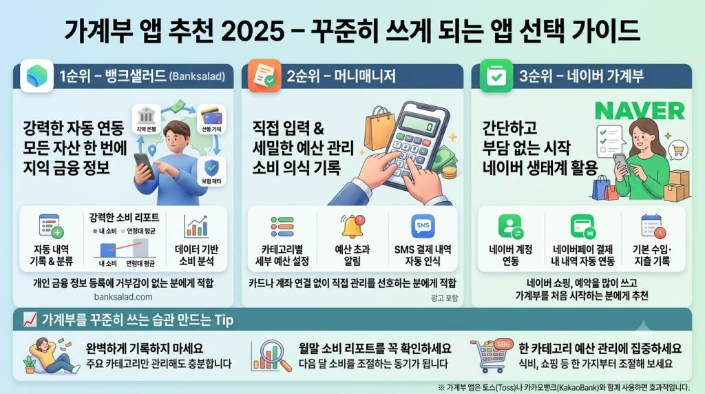 가계부 앱 추천 – 꾸준히 쓰게 되는 앱만 골랐습니다